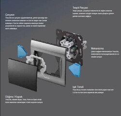 Viko Panasonic Thea Blu Metalik Beyaz R Dimmer RL 1000W Düğme/Kapak - Thea/Panasonic (1)