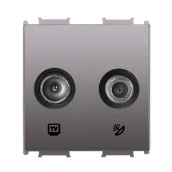 Viko Panasonic Thea Modüler Antrasit 2M Uydu Prizi SAT-TV Sonlu Mekanizma + Düğme/Kapak WVTT24604AN-TR - Thea/Panasonic