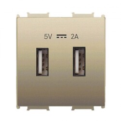 Viko Panasonic Thea Modüler Dore 2M USB Priz Mekanizma + Düğme/Kapak - Thea/Panasonic