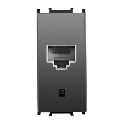 Viko Panasonic Thea Modüler Füme 1M Data Prizi Cat6 Mekanizma + Düğme/Kapak - Thea/Panasonic