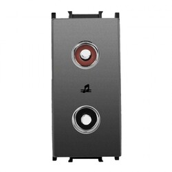 Viko Panasonic Thea Modüler Füme 1M Müzik Yayın Prizi Mekanizma + Düğme/Kapak - Thea/Panasonic