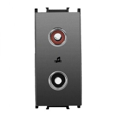 Viko Panasonic Thea Modüler Füme 1M Müzik Yayın Prizi Mekanizma + Düğme/Kapak - 1