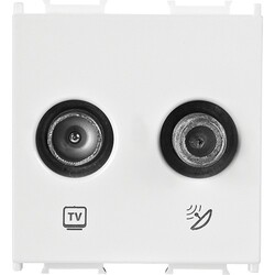 Viko Panasonic Thea Modüler Metalik Beyaz TV-SAT+Düğme/Kapak Sonlu - Thea/Panasonic