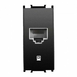 Viko Panasonic Thea Modüler Siyah 1M Data Prizi Cat6 Mekanizma + Düğme/Kapak - Thea/Panasonic