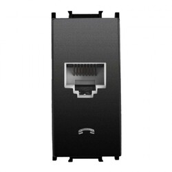Viko Panasonic Thea Modüler Siyah 1M Nümeris Telefon Prizi Cat3 Mekanizma + Düğme/Kapak - Thea/Panasonic
