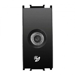 Viko Panasonic Thea Modüler Siyah 1M Uydu Prizi F Konnektörlü Geçişli 10 dB Mekanizma + Düğme/Kapak - Thea/Panasonic