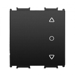 Viko Panasonic Thea Modüler Siyah 2M Tek Düğmeli Jaluzi Anahtar Düğme/Kapak (Mekanizma Hariç) - Thea/Panasonic