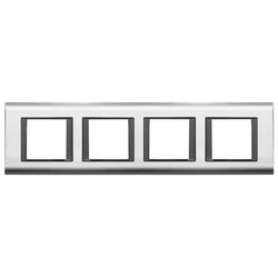 Viko Panasonic Thea Sistema Chrome + Füme 4X2M Çerçeve - Thea/Panasonic