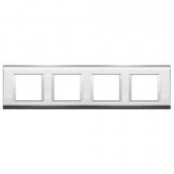 Viko Panasonic Thea Sistema Chrome + Metalik Beyaz 4X2M Çerçeve - Thea/Panasonic