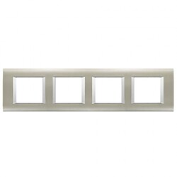 Viko Panasonic Thea Sistema Inox Matt + Metalik Beyaz 4X2M Çerçeve - Thea/Panasonic