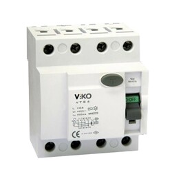 Viko - VTR4-2530 4x25A 30mA Ac Tip Kaçak Akım Rölesi - Viko