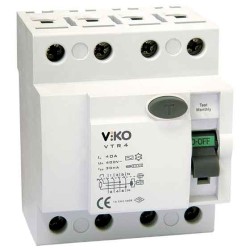 Viko - VTR4-32300 4x32A 300mA Ac Tip Kaçak Akım Rölesi - Viko