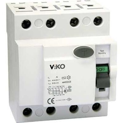 Viko - VTR4-40300 4x40A 300mA Ac Tip Kaçak Akım Rölesi - 1