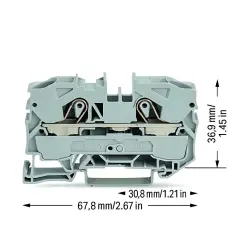 Wago 2 iletken 16 (10) mm2 Ray Klemens Gri - Wago (1)