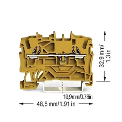 Wago 2 iletken 4 (2,5) mm2 Ray Klemens Sarı - Wago (1)