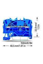 Wago 2002-1204 4mm2 Mavi 2 İletkenli Ray Klemens - Wago (1)