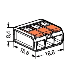 Wago 221-413 3'lü Tırnaklı Klemens - Wago (1)