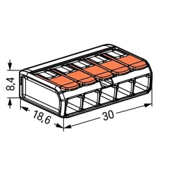 Wago 221-415 5'li Tırnaklı Wago Klemens - Wago (1)
