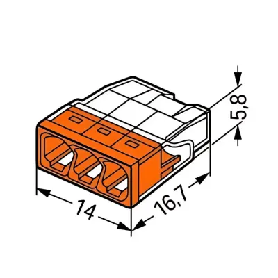 Wago 2273-203 100'lük 3 adet 2.5mm2 Buat Klemensi - 2