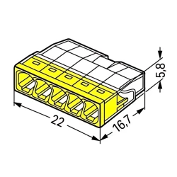 Wago 2273-205 100 Adet 5x2 5mm2 Buat Klemensi - Wago (1)