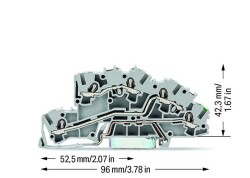 Wago 3-katlı 4 (2,5) mm² L / L / PE Nötr Gri - Wago (1)