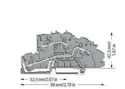 Wago 3-katlı 4 (2,5) mm² N/L Gri - Wago (1)
